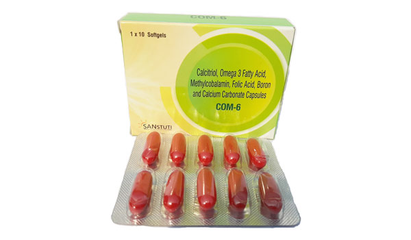 CAP. COM-6- Calcitriol, Omega-3, Fatty Acids, Methylcobalamin, Folic Acid